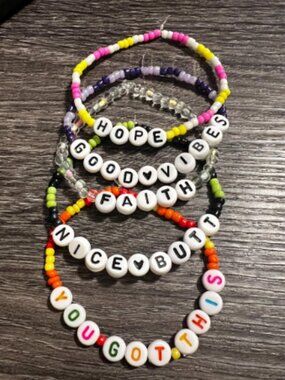 Inspirational Beaded Friendship Bracelets - Three Pack